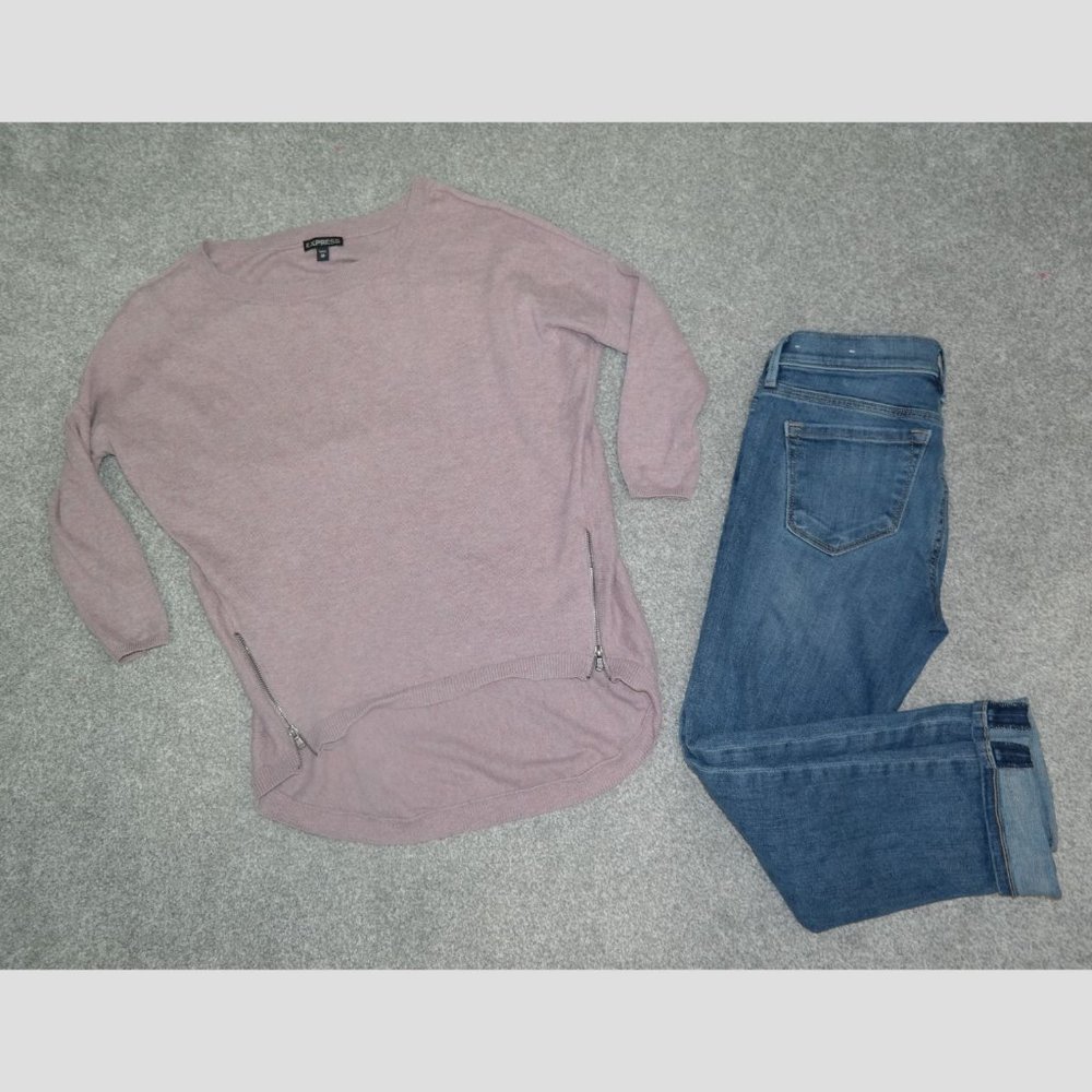 Loft 0P Light Denim Modern Cuffed Crop Jean